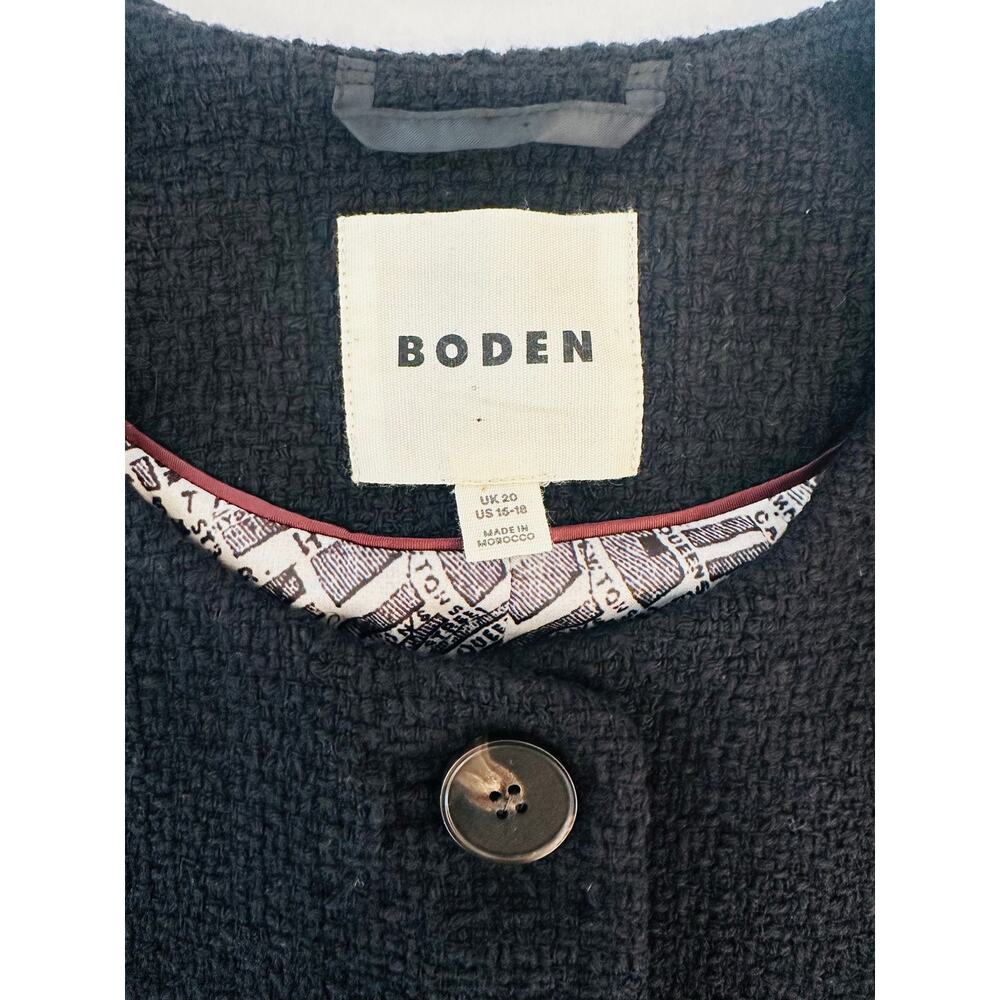 Boden Hampstead Collarless Textured Tweed Blazer Jacket Plus Size 16 18 - Picture 3 of 10